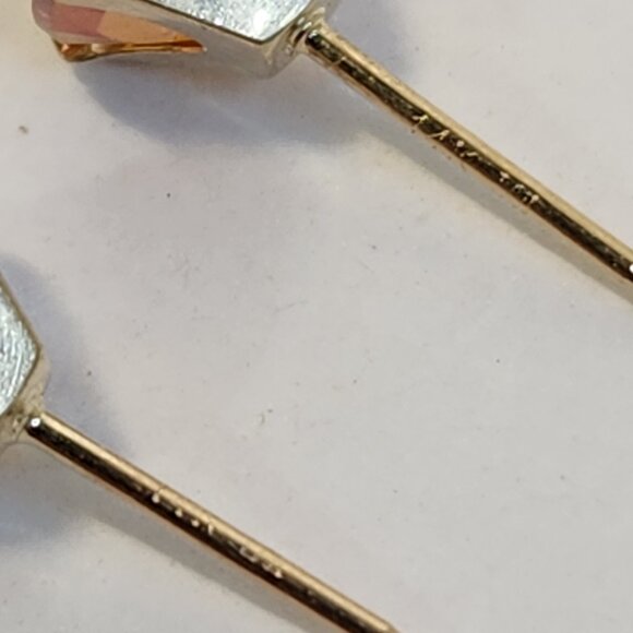 NIB VTG 14K Solid Gold 'Gizmo' (Pink) Mystic Topaz Stud Earrings - Picture 11 of 16